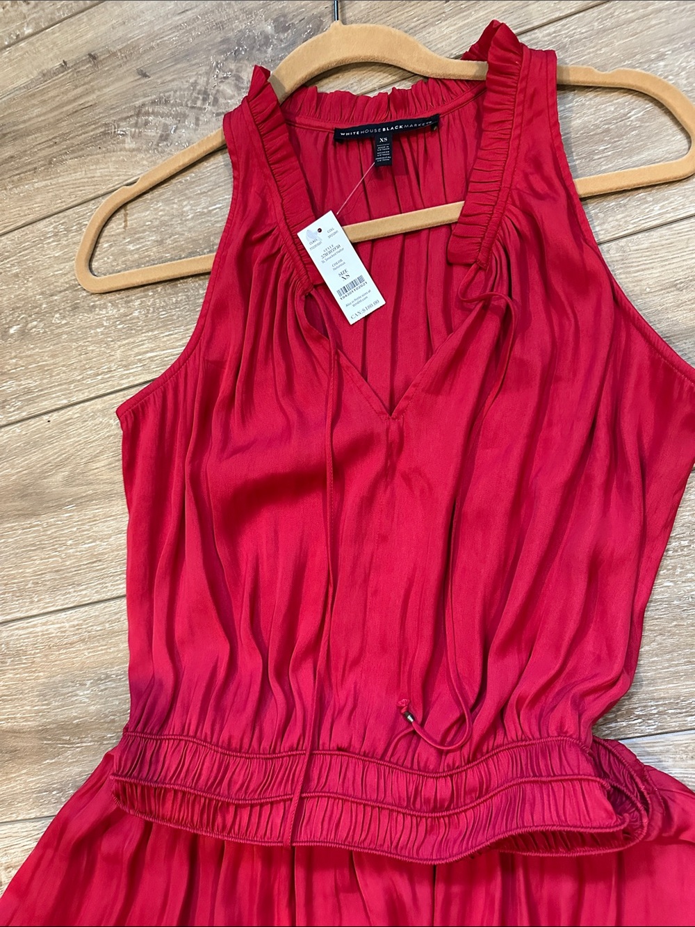 NWT WHBM Beautiful Red Lightweight Silky Dress Size X Small - Picture 9 of 14